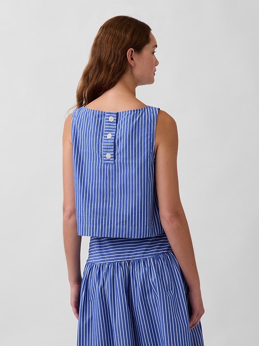 Image number 3 showing, Poplin Boatneck Shell Tank Top