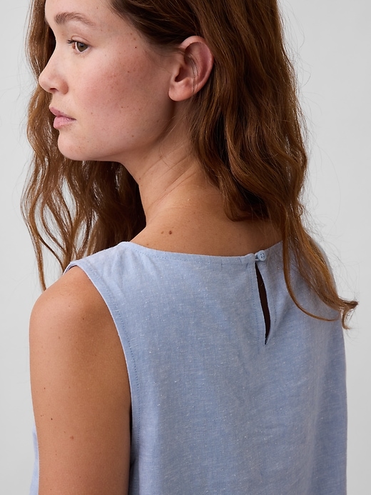 Image number 4 showing, Linen-Blend Shell Tank Top