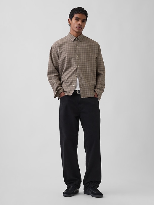 Image number 2 showing, Relaxed Crop Straight-Hem Oxford Shirt