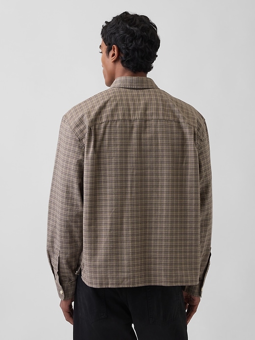 Image number 3 showing, Relaxed Crop Straight-Hem Oxford Shirt