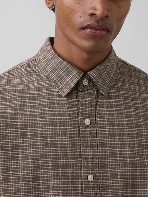 Image number 4 showing, Relaxed Crop Straight-Hem Oxford Shirt