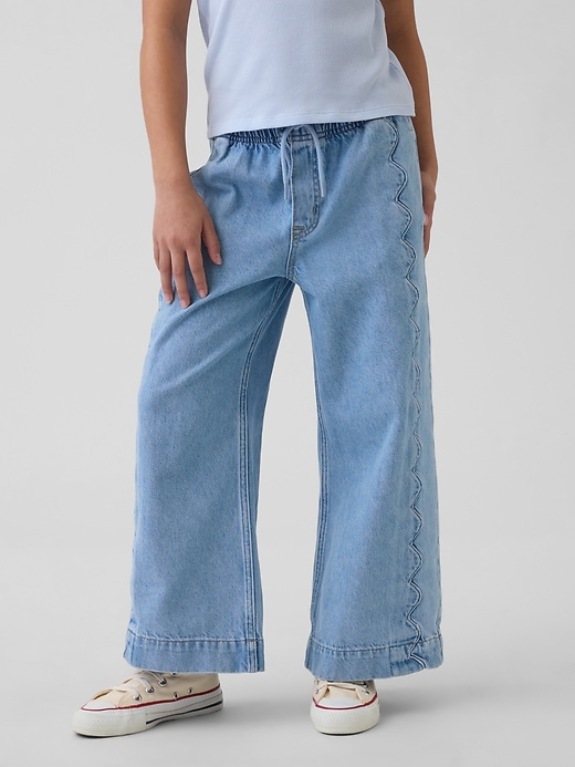 Image number 3 showing, Kids High Rise Stride Easy Wide-Leg Ankle Jeans