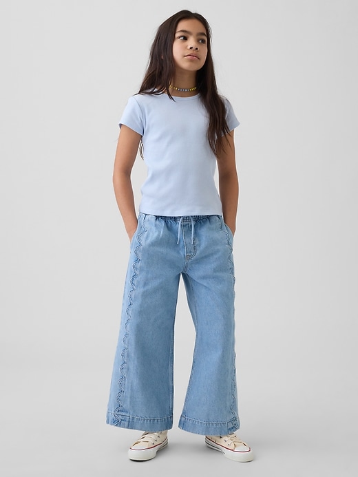 Image number 1 showing, Kids High Rise Stride Easy Wide-Leg Ankle Jeans