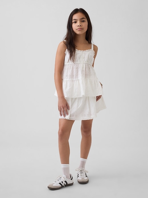 Image number 1 showing, Kids Eyelet Foldover Skort