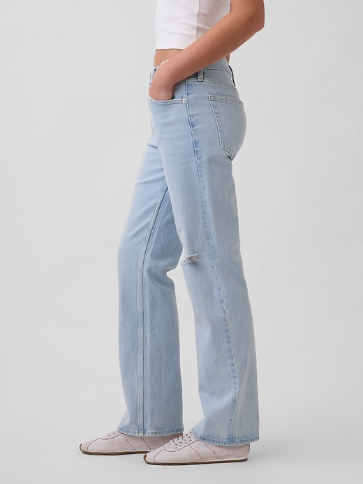 Image number 3 showing, Mid Rise Relaxed Straight Jeans
