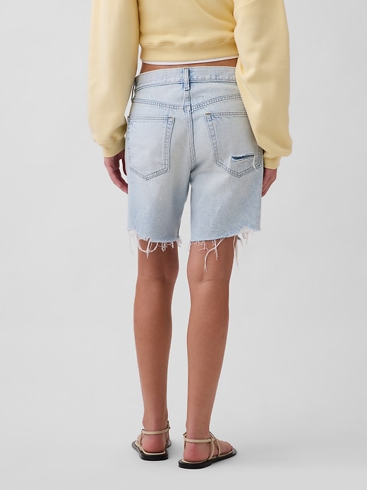 Image number 4 showing, Mid Rise Loose Denim Bermuda Shorts