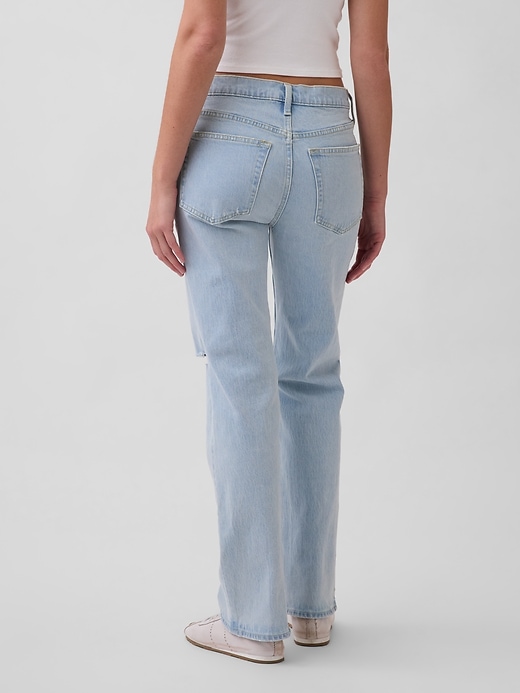 Image number 4 showing, Mid Rise Relaxed Straight Jeans