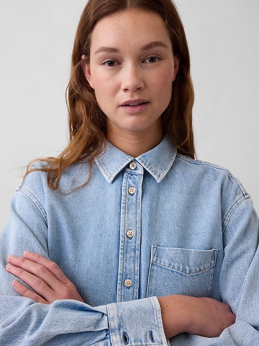 Image number 4 showing, UltraSoft Denim Oversized Shirt