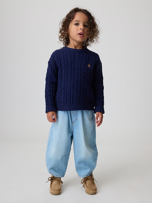 Image number 2 showing, Baby & Toddler Pull-On Barrel Jeans