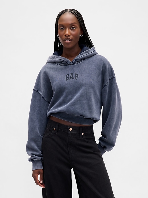 Image number 1 showing, VintageSoft Crop Logo Hoodie