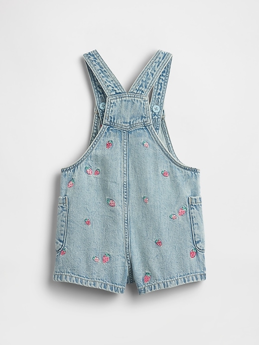 Image number 2 showing, Baby & Toddler Embroidered Denim Shortalls