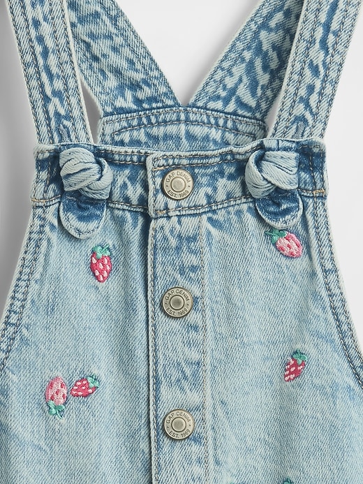 Image number 3 showing, Baby & Toddler Embroidered Denim Shortalls