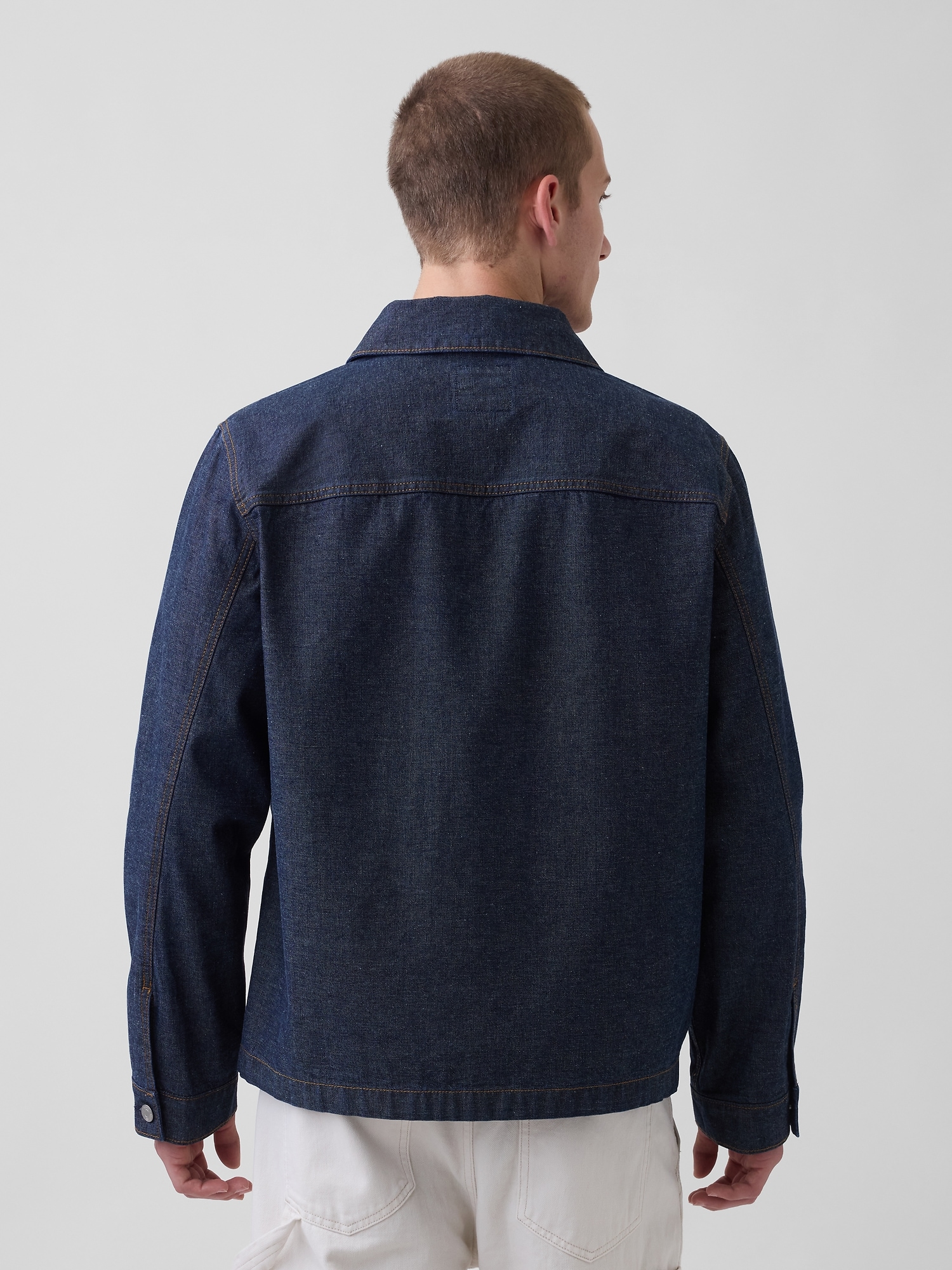 Canvas Denim Relaxed Shirt Jacket