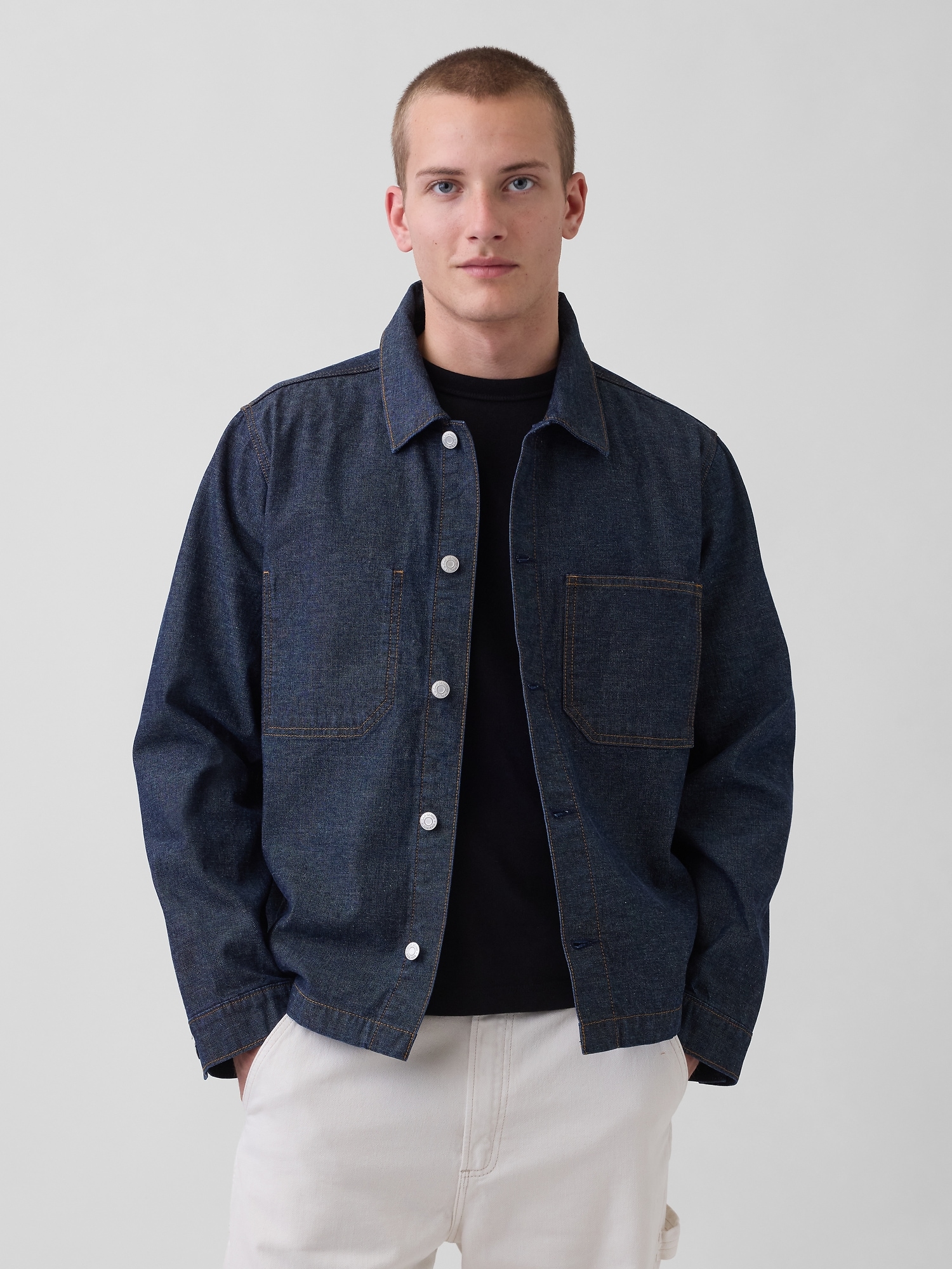 Canvas Denim Relaxed Shirt Jacket
