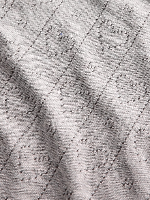 Image number 4 showing, Lightweight CashSoft Pointelle Heart PJ Top