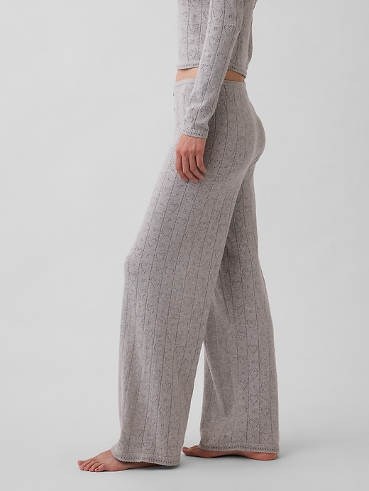 Image number 3 showing, Lightweight CashSoft Pointelle Heart PJ Pants