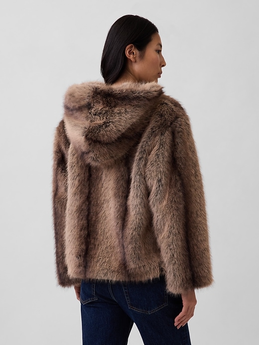 Image number 3 showing, Faux Fur Relaxed Zip Hoodie