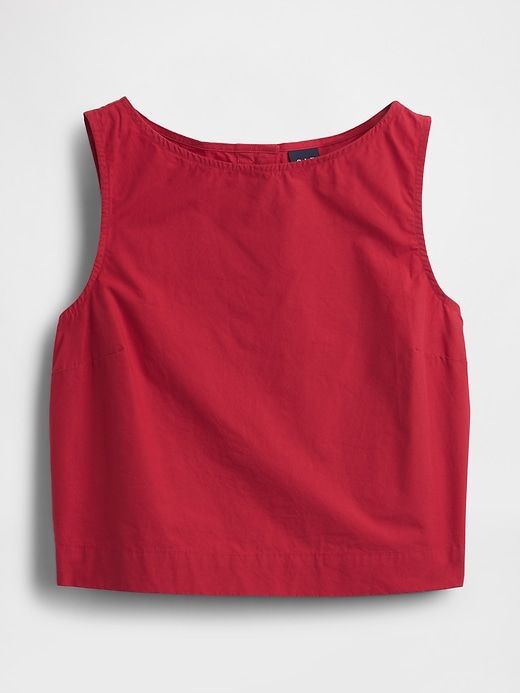 Image number 6 showing, Poplin Boatneck Shell Tank Top