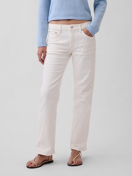 Image number 2 showing, Mid Rise Relaxed Straight Jeans
