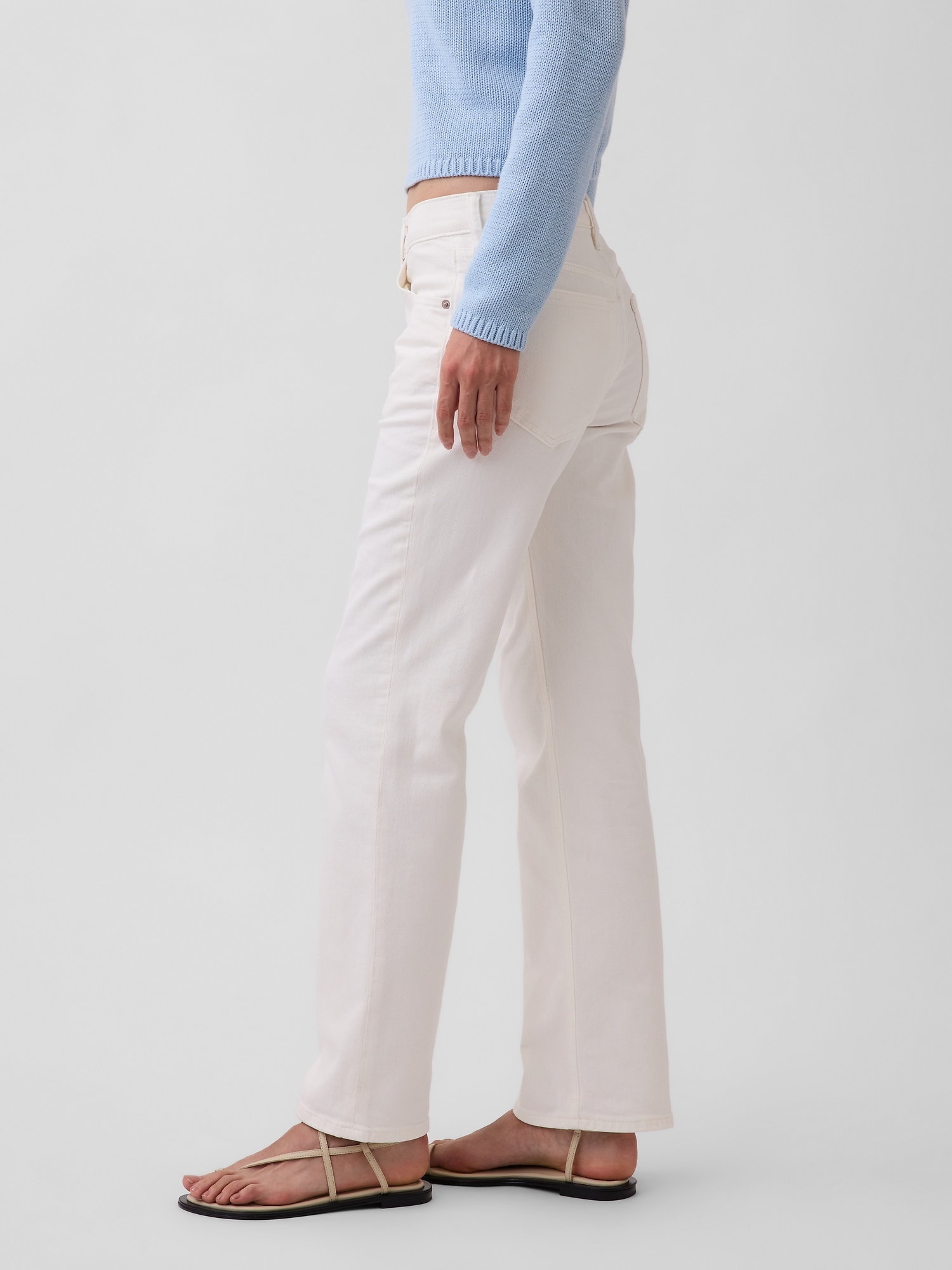 Mid Rise Relaxed Straight Jeans