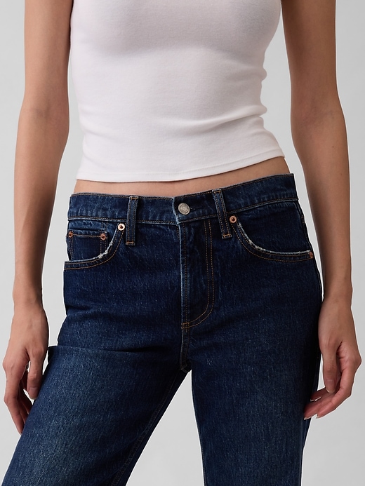 Image number 7 showing, Mid Rise Relaxed Straight Jeans