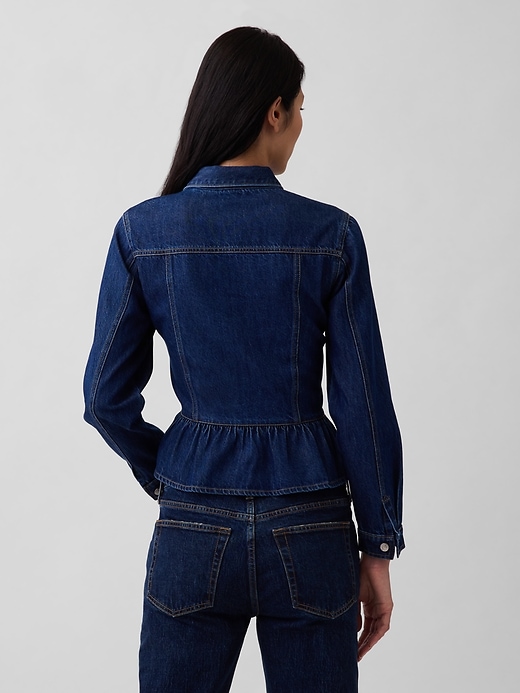 Image number 3 showing, Denim Fitted Peplum Top