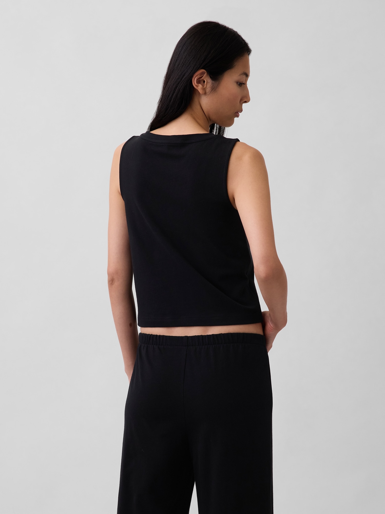 Heavyweight V-Neck Crop Shell Tank Top