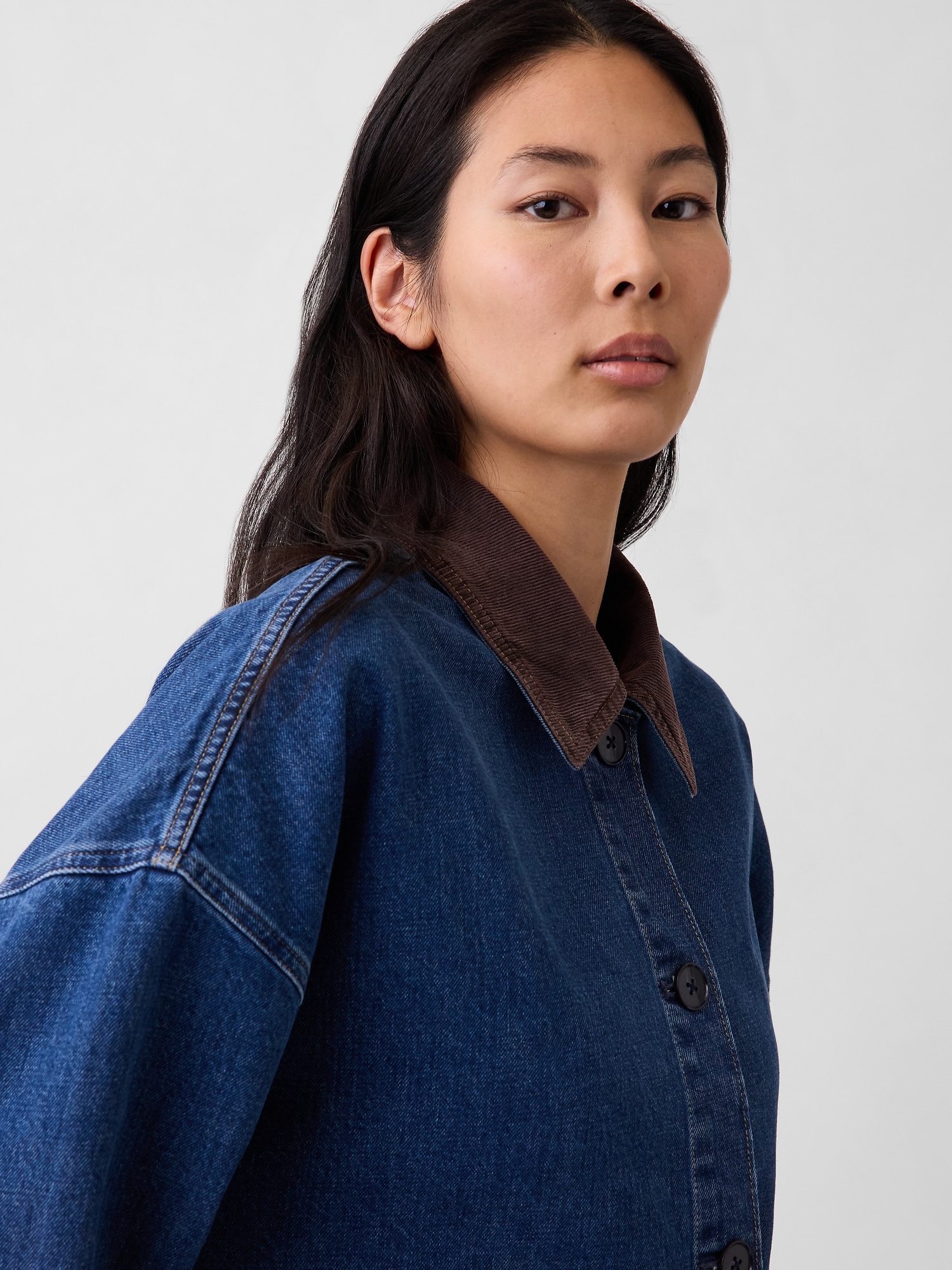 Oversized Denim Car Coat