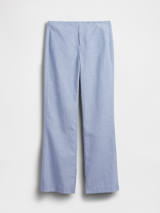 Image number 5 showing, Low Rise Linen-Blend Flare Pants