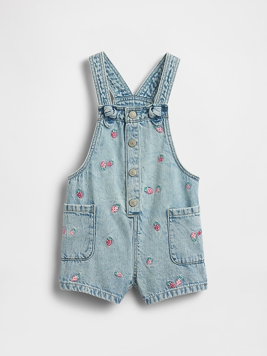 Image number 1 showing, Baby & Toddler Embroidered Denim Shortalls