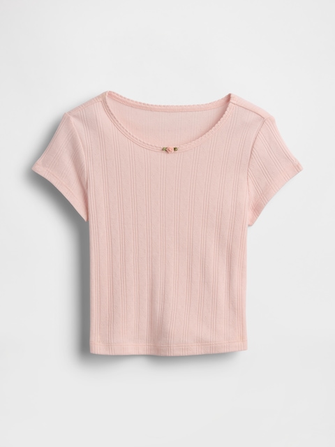 T-SHIRT EN TRICOT POINTELLE CÔTELÉ POUR BÉBÉ ET TOUT-PETIT