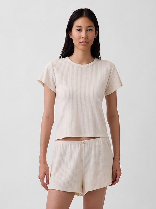 Image number 1 showing, Pointelle PJ T-Shirt