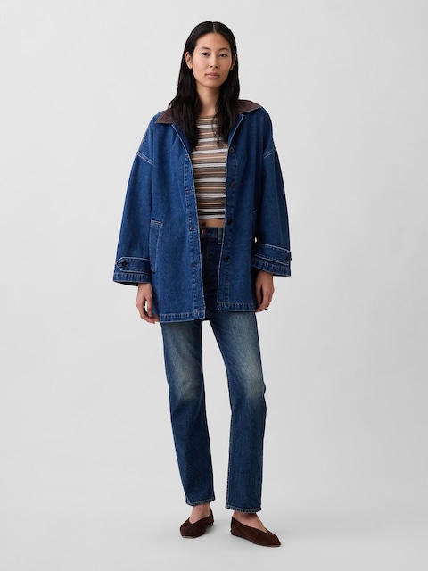 Oversized Denim Car Coat