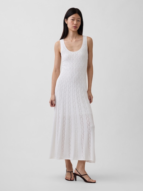 ROBE LONGUE EN TRICOT POINTELLE