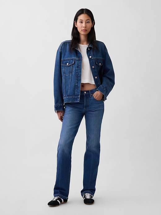 Image number 1 showing, Mid Rise Relaxed Straight Jeans