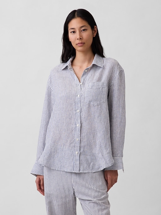 Image number 1 showing, 100% Linen Oversized Shirt