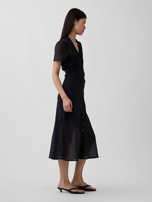 Image number 3 showing, Sheer Midi Shirtdress
