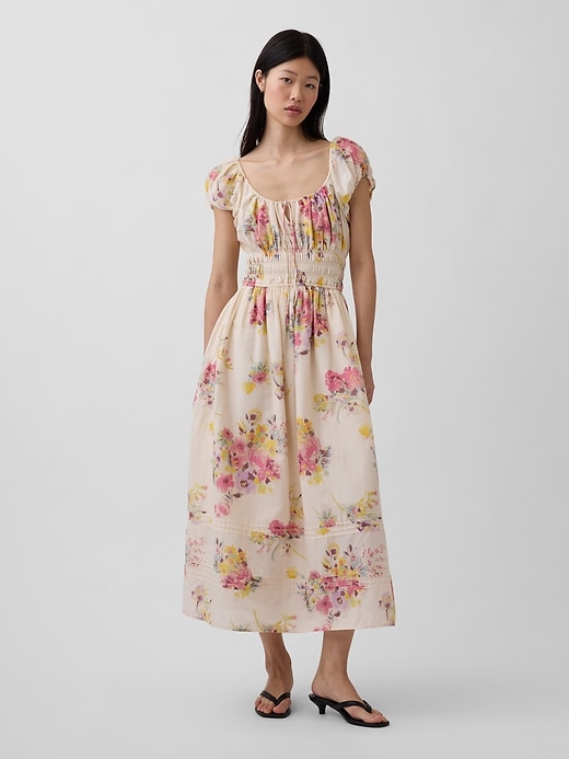 Image number 1 showing, Voile Smocked Waist Maxi Dress