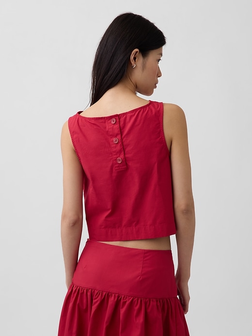 Image number 3 showing, Poplin Boatneck Shell Tank Top