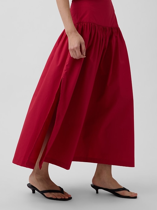Image number 4 showing, Poplin Drop-Waist Maxi Skirt