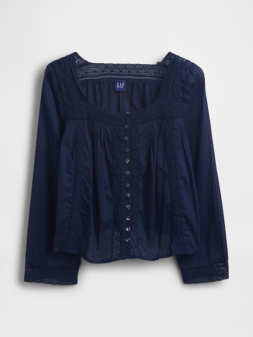 Image number 6 showing, Lace-Trim Square-Neck Top