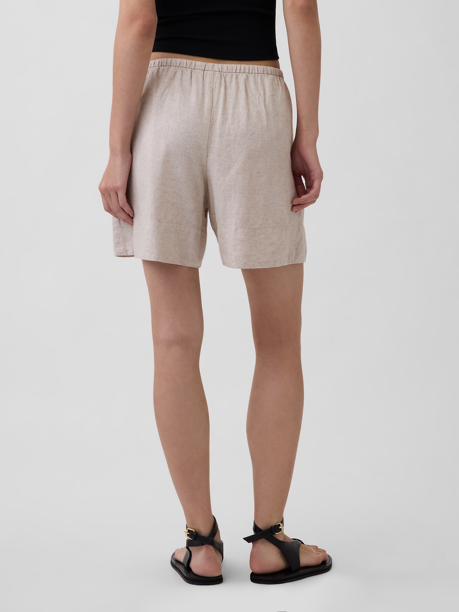 Linen-Blend Easy Shorts