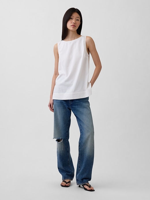 Image number 2 showing, Linen-Blend Shell Tank Top