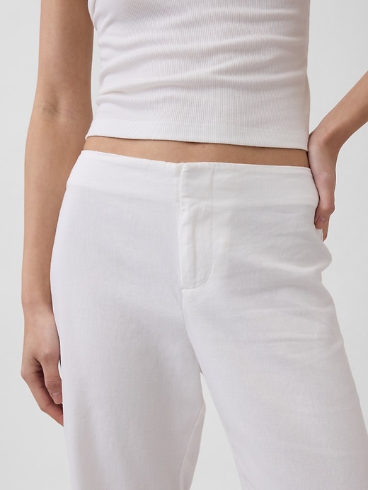 Image number 7 showing, Low Rise Linen-Blend Flare Pants