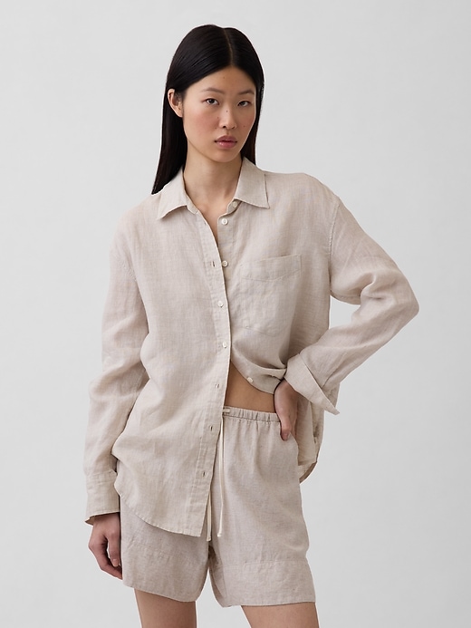 Image number 1 showing, 100% Linen Oversized Shirt