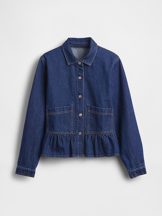 Image number 6 showing, Denim Fitted Peplum Top