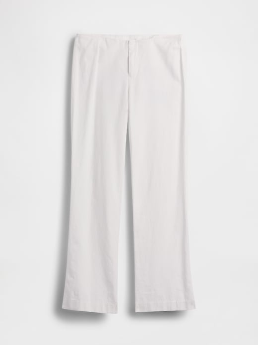 Image number 5 showing, Low Rise Linen-Blend Flare Pants