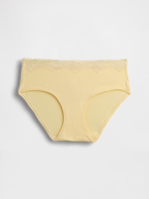 Image number 4 showing, Organic Stretch Cotton Lace-Trim Hipster
