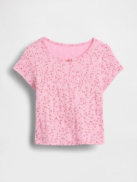 T-SHIRT EN TRICOT POINTELLE CÔTELÉ POUR BÉBÉ ET TOUT-PETIT