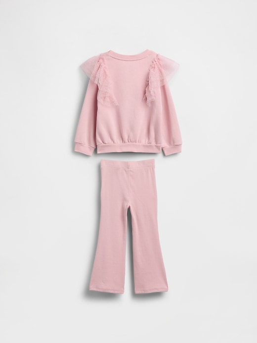Image number 2 showing, Baby & Toddler Tulle Sweatshirt & Rib Flare Leggings Set